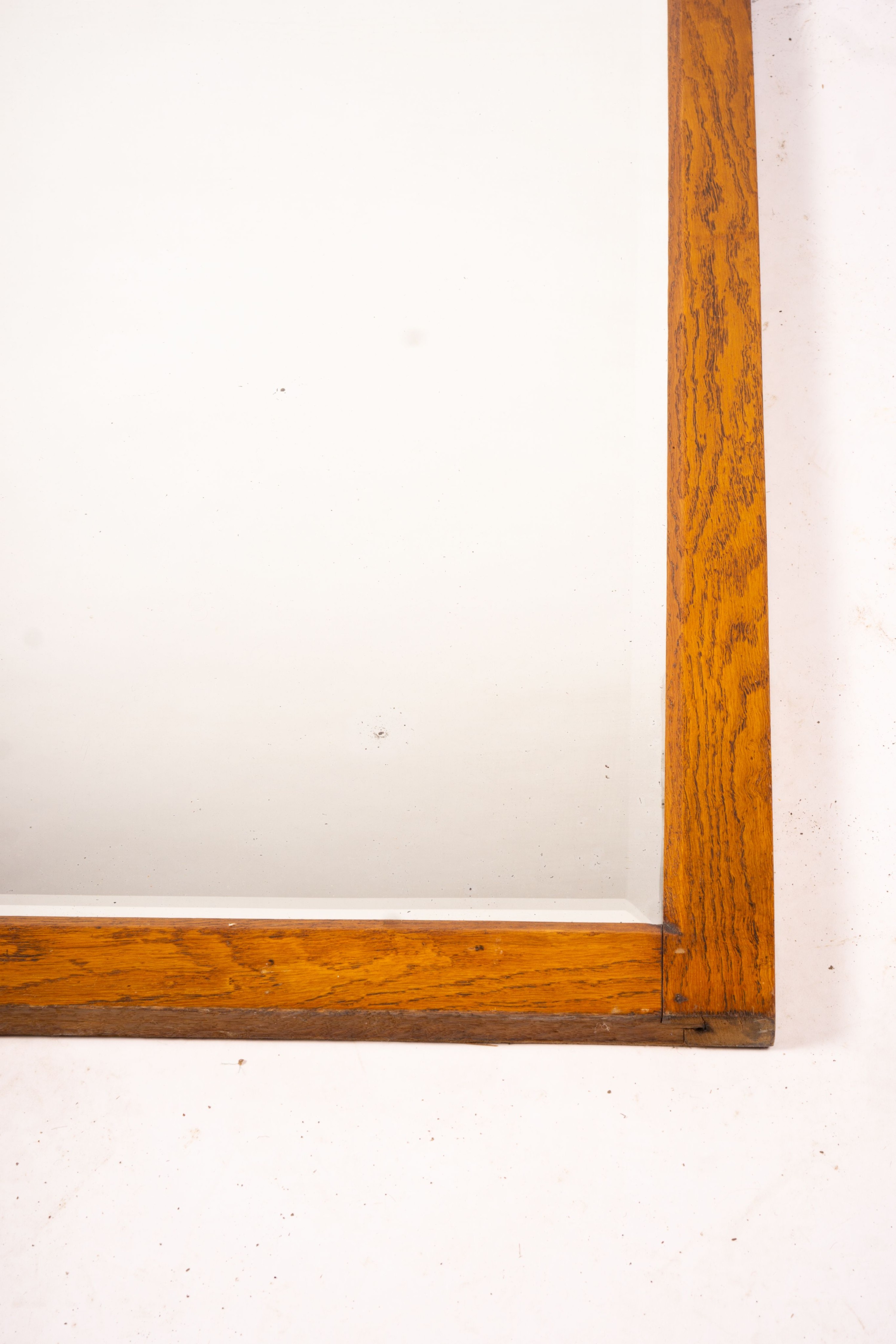 A late Victorian rectangular oak overmantel mirror, width 118cm, height 93cm